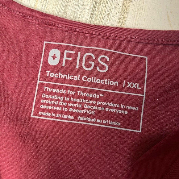 Figs Maroon Catarina One Pocket Scrub Top XXL - Picture 3 of 8